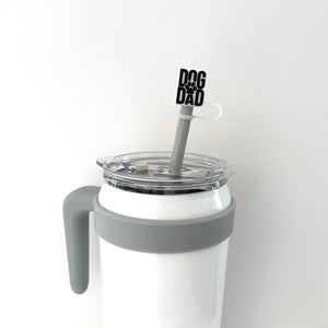 iconic mi - Straw Cover Dog Dad with Paw Print 10mm
