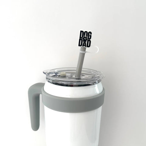 iconic mi - Straw Cover Dog Dad with Paw Print 10mm