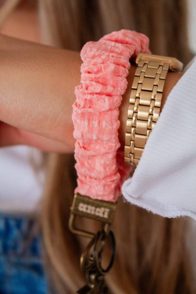 Shop Andi - Coral Gingham Keychain