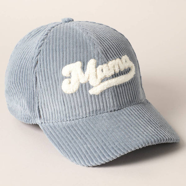 MAMA 3D Embroidered Fuzzy Patch Corduroy Cap