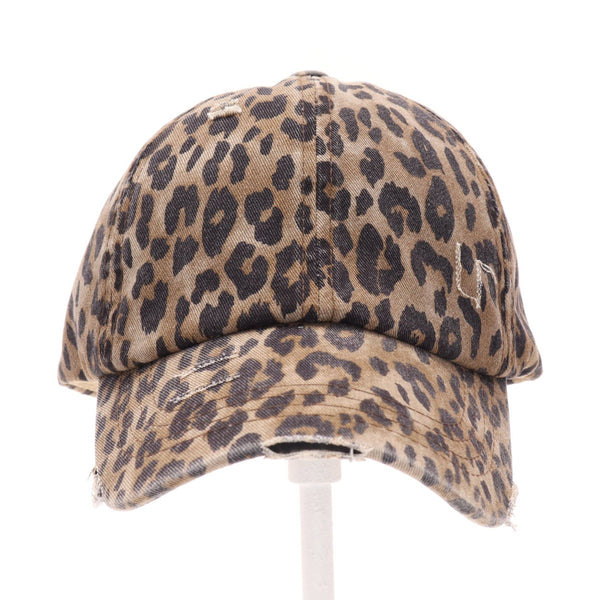 C.C Beanie - Washed Denim Criss-Cross High Ponytail CC Ball Cap BT799C