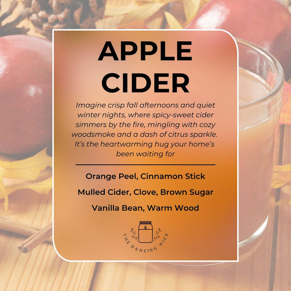 THE DANCING WICK CANDLES - Cozy Season Amber Soy Candle | 4 & 9 oz. | Apple Cider Scent