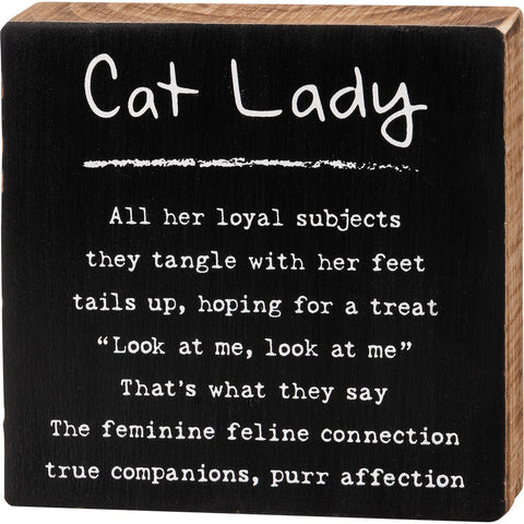 Primitives by Kathy - Cat Lady Block Sign