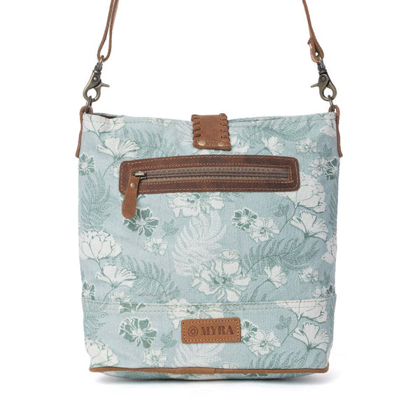Myra Bag - Sagefield Cotton & Leather Shoulder Bag in Mint Brown
