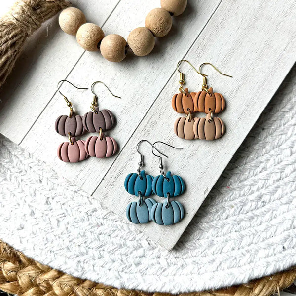 KIMCo. - Polymer Clay Earrings - Fall - Pumpkin Drop