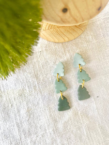 Terra Made - Triple christmas tree stacked earrings 