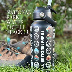 Track Your Adventures - National Park Water Bottle Tracker with Stickers