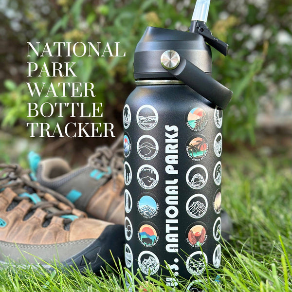 Track Your Adventures - National Park Water Bottle Tracker with Stickers