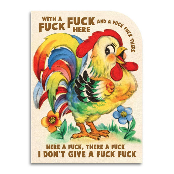 Bad Betty Greeting Co. - With a Fuck Fuck Here - Funny Old MacDonald Greeting Card