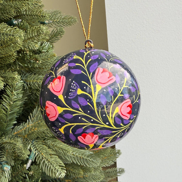 Ornaments 4 Orphans - Floral Ball Paper Mache Ornament Bundle 12pk