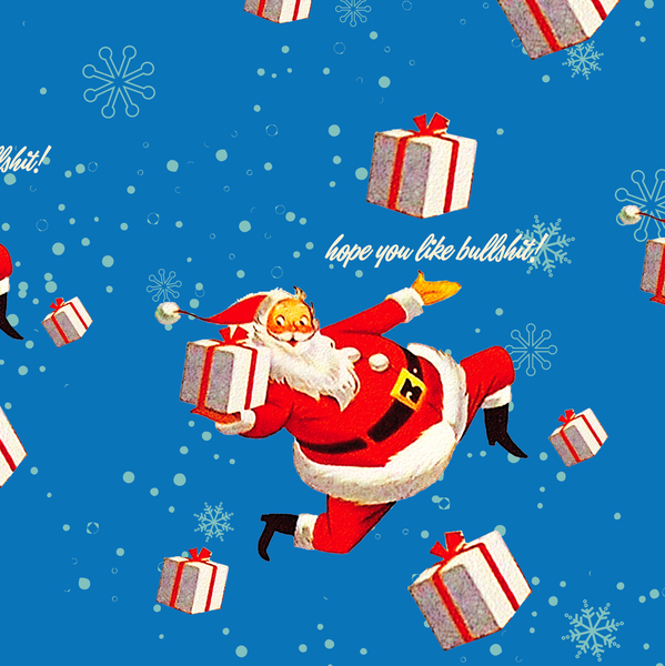 OffensiveDelightful - BULLSHIT SANTA GiftWrap roll of 3