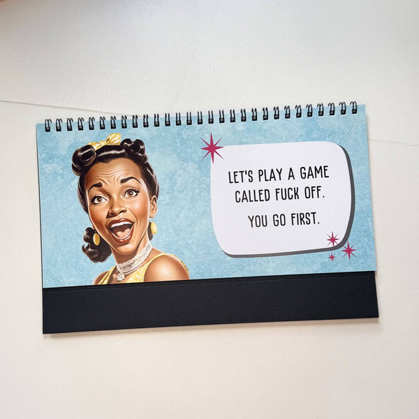 Corporate Snark - Sassy & Sweary Women at the Office Desk Flip Sign