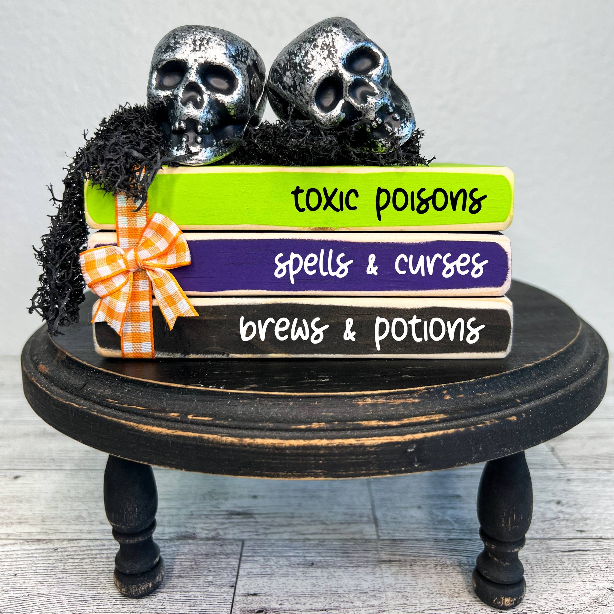 Ruaille Buaille Co - October home decor | Mini book stacks Halloween - Poisons