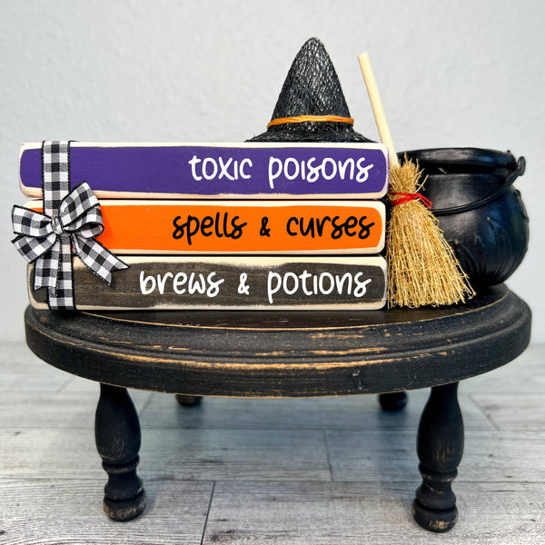 Ruaille Buaille Co - October home decor | Mini book stacks Halloween - Poisons