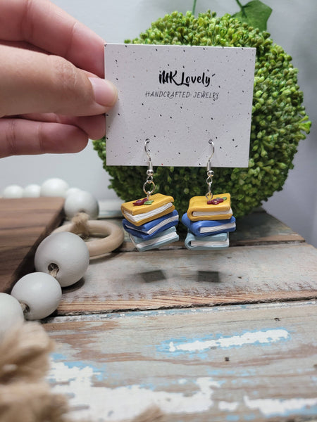 MK Lovely Boutique - Stacked Books Dangles