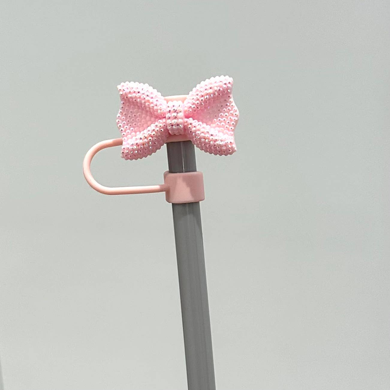 iconic mi - Straw Cover Acrylic Bow Coquette Baby Pink 10mm
