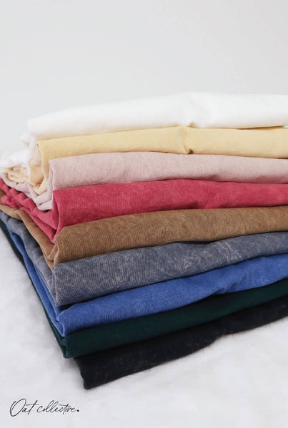 OAT COLLECTIVE - PREMIUM BASIC Mineral Washed Long Sleeve