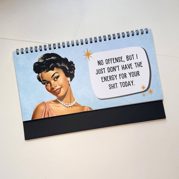Corporate Snark - Sassy & Sweary Women at the Office Desk Flip Sign