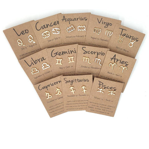 Gypsy Soul - Dainty Gold Zodiac Earrings