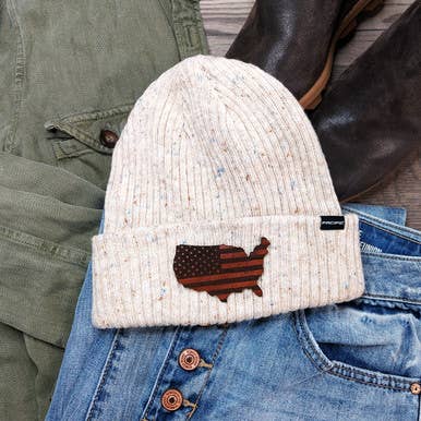 Trendy Transfers - United States American Flag Leather Hat Patch