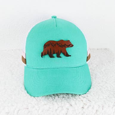 Trendy Transfers - Bear Landscape Leather Hat Patch