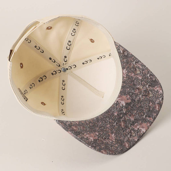 Fashion City - Two Tone Neutral Color BROWN CAMO Trucker Hat