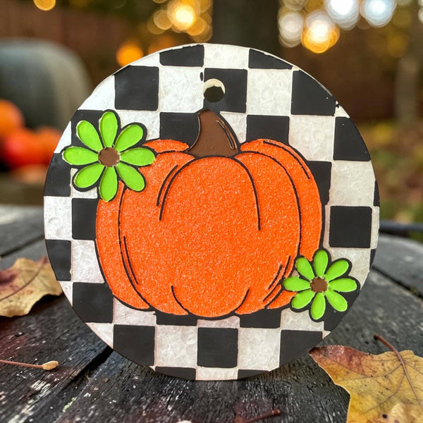 Bug and Bean Freshies - Checkered Pumpkin Freshie