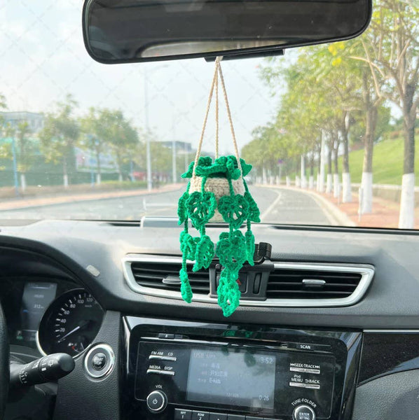 TOMOPOD LLC - Crochet Monstera Plant, Car Plant Hanging, Plant Lover Decor