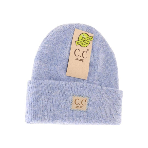 C.C Beanie - Soft Ribbed Leather Patch C.C. Newborn Knit Hat