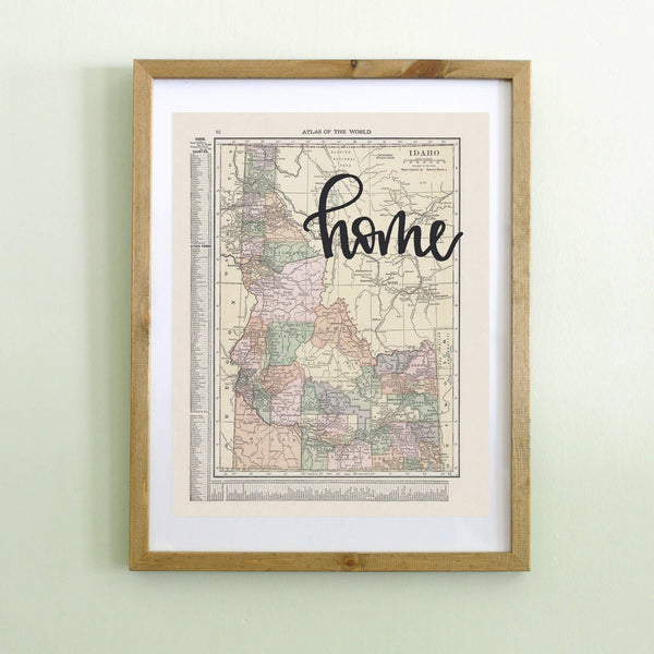 Create Good Company  Idaho VINTAGE MAP 8" x 10"