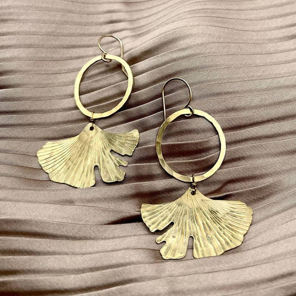 Fluff Hardware - Handmade Ginkgo Earrings