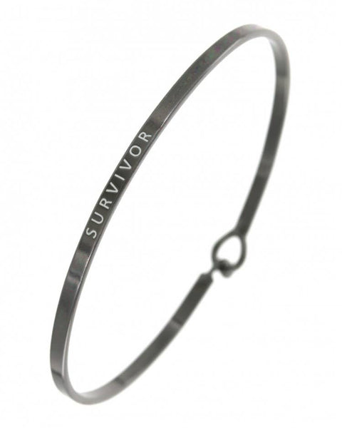 0011 PREMIERE - FR4577 SURVIVOR_3mm Inspired Message Brass Bangle