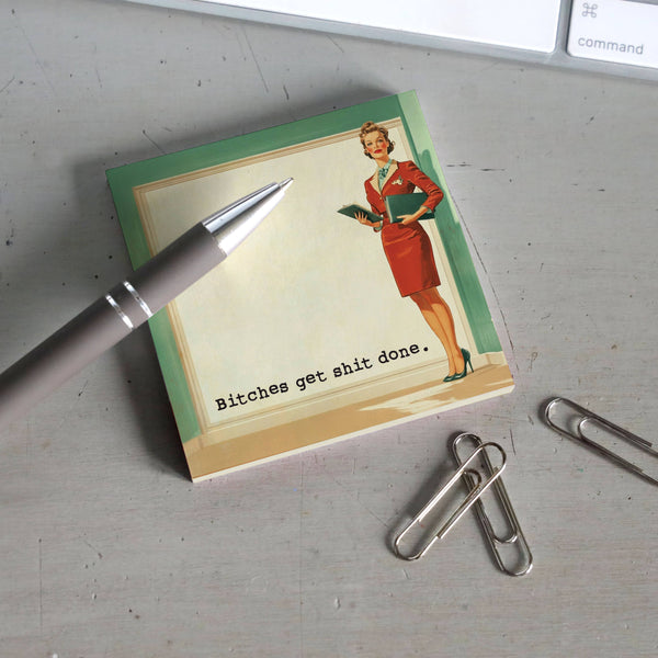 Bad Betty Greeting Co. - Bitches Get Shit Done - Funny Sarcastic Sticky Note Pad