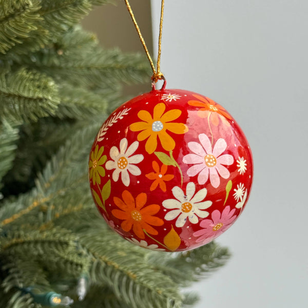 Ornaments 4 Orphans - Floral Ball Paper Mache Ornament Bundle 12pk