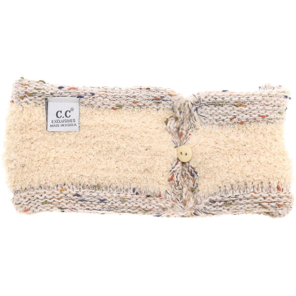 C.C Beanie - Ombre Ribbed Flecked Women's Fashion Ponytail Headband