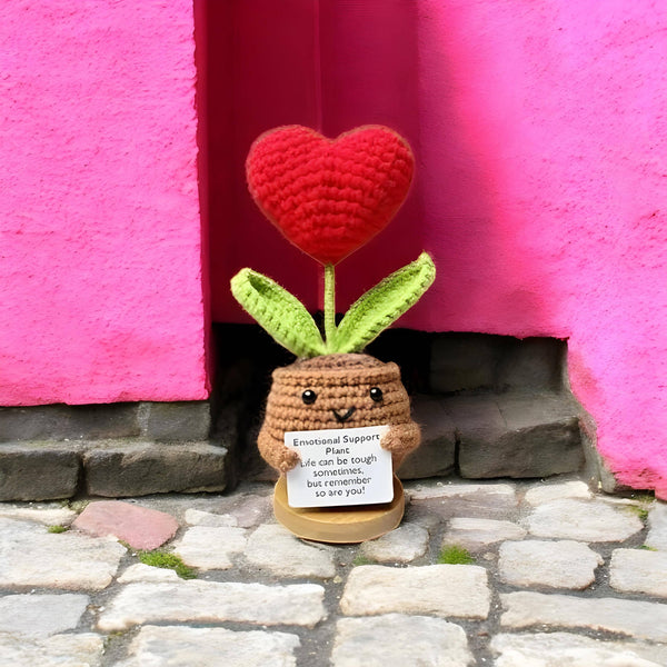 Crochet Emotional Support Plant, Sunflower/Tulip/Heart PlanT