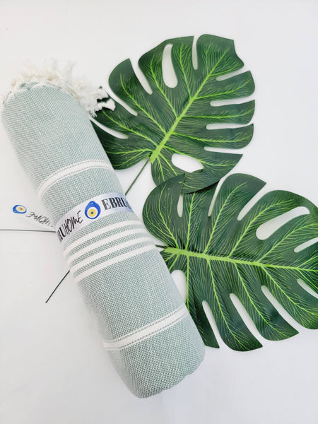 EBRU Home - Beach Towel Sand Proof Thin Turkish Towel,Throw 70x40: Water blue