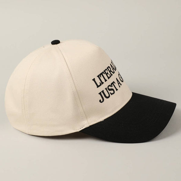 Fashion City - Literally Just A Girl Embroidery Two Tone Trucker Hat