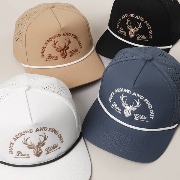 Fashion City - Buck Around And Find Out Embroidered Premium Trucker Hat