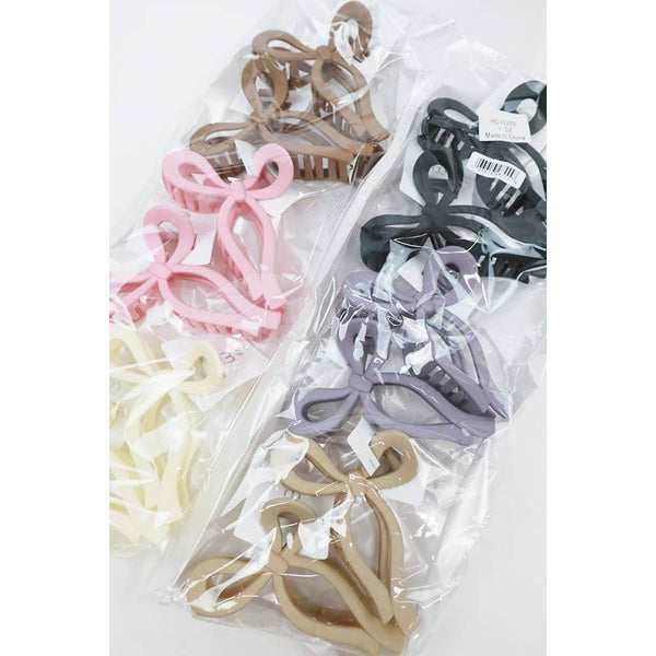 Love and Repeat - Matte Tone Bow Shape Hair Claw