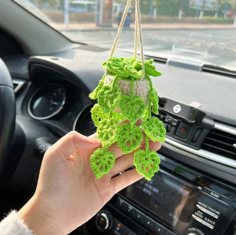 TOMOPOD LLC - Crochet Monstera Plant, Car Plant Hanging, Plant Lover Decor