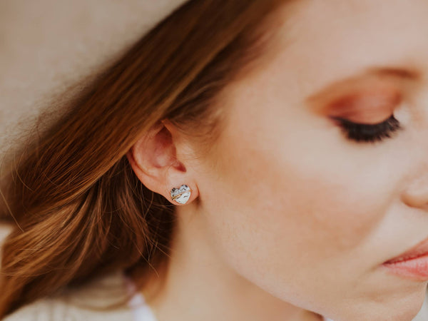 Saressa Designs - Heart Studs - Labradorite