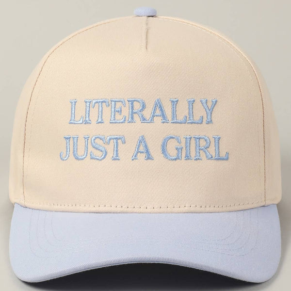 Fashion City - Literally Just A Girl Embroidery Two Tone Trucker Hat