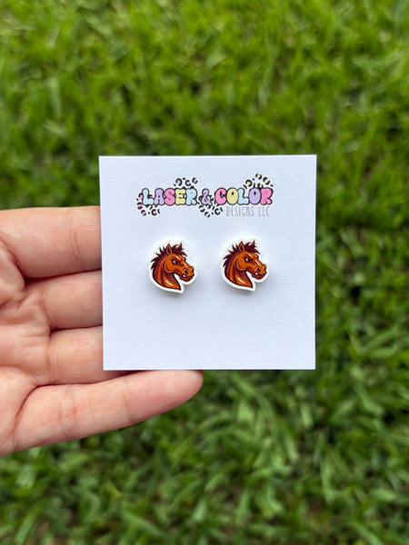Laser & Color Designs LLC - Mascot Earrings, Football, Team Spirit, School