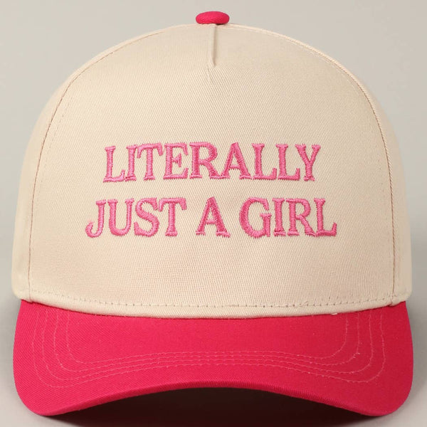 Fashion City - Literally Just A Girl Embroidery Two Tone Trucker Hat