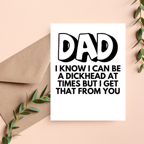 As Told By Ellie - Rude Fathers Day Card from Daughter or Son, Snarky Dad Card