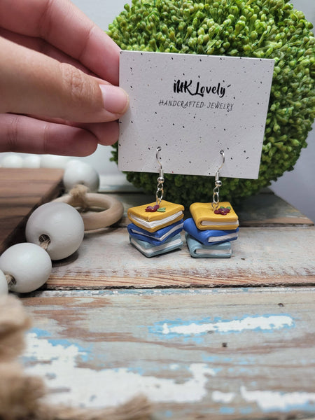 MK Lovely Boutique - Stacked Books Dangles
