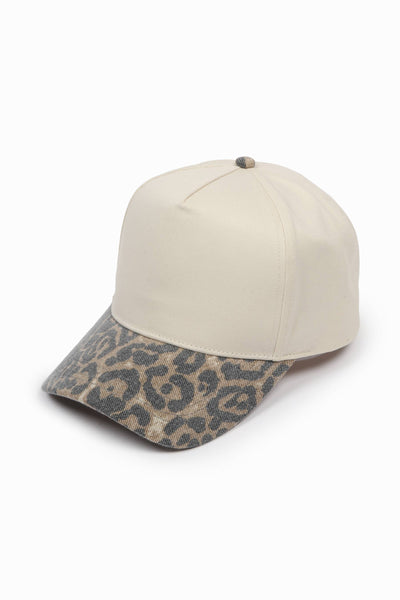 David And Young - Washed Leopard Print 5 Panel Baseball Hat