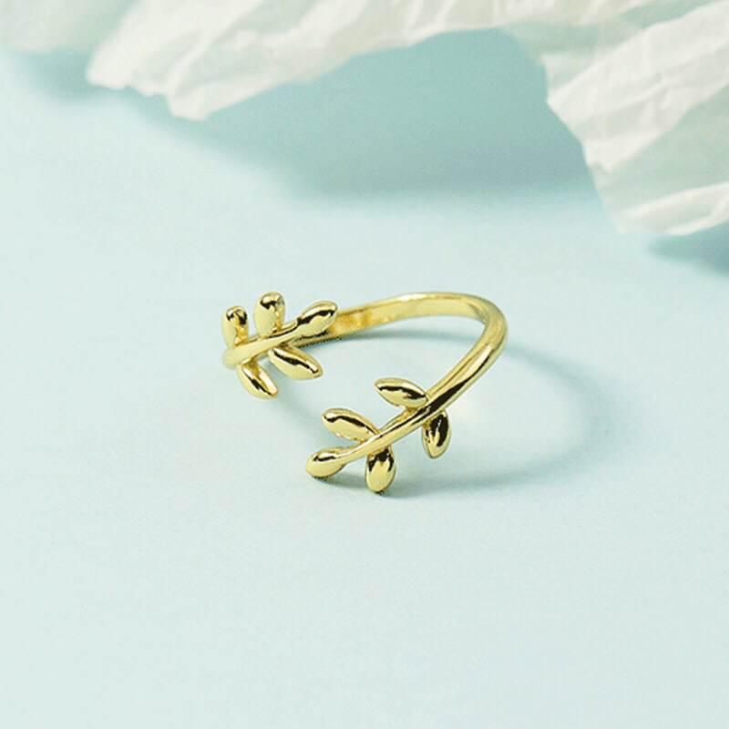 Perimade & Co. LLC - Olive Tree Branch Stacking Bypass Ring in Solid Copper