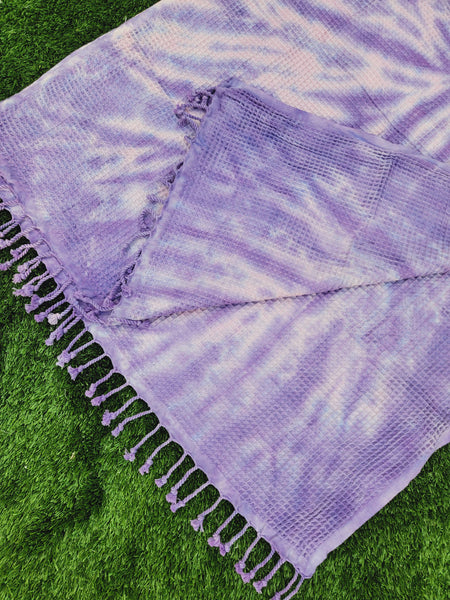 EBRU Home - 4 WAFFLE THROW/ Blanket , Assorted Tie-Dye Waffle Towel